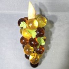 Vintage 1960   s Large Lucite Amber Acrylic Mcm Grape Cluster