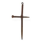 Small Metal Crossed Nails Wall Cross Rustic Finish Religious Decor 6 3 4 Inch