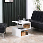 3-tier Coffee Table S-shaped Side Table End Table For Living Room White black