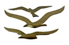 Set Of 3 Brass Seagulls Flying Birds Wall Hanging Mid Century Modern Mcm Vintage