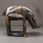 Vintage African Hand Carved Wooden Warthog Wild Boar Figurine Tribal Folk Art 6   
