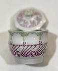 Gda Limoges Porcelain Jar Handle Lid Pink Green Abstract Octagonal France