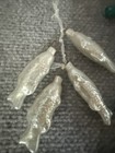 Nautical Holiday Decor Lot 5 Coastal Beach Shell Mermaid Fish Ornaments Glitter