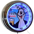 16  Hamm s Beer Bear Sign Neon Clock Garage Man Cave Bar Pub Decor  blue 