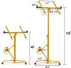 11ft 150lbs Heavy Duty Drywall Lift Sheetrock Hoist Holder Rolling Wheels 