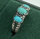 Carolyn Pollack Sterling Southwest Sleeping Beauty 3 Stone Turquoise Ring Size 9
