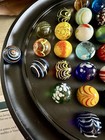 Solitaire Di Venezia Wood Game Set 25mm Hand Made Venetian Glass   Marbles