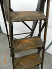 Antique British Victorian Eclipse Wood Library Folding Step Ladder 7 Step