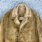 Vintage Mcgregor Coat Men s 42 Tan Suede Leather Shearling Lined 80s Heavyweight