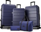 3 5 Piece Luggage Set Abs pc Hardshell Carry On Suitcase W  Spinner Wheels   Tsa