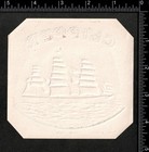 Antique Clipper Ship Masted Nautical Ocean American Flag Cigar Box Label Sr l cs