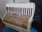 Green Piano Accordion 25 Treble Key 12 Bass  2 Register  Gold Grille