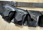 Ww1 Era British Canadian P1903 Black Leather 5 Pocket Ammo Bandolier Pouches