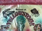 Vintage Souvenir Yellowstone National Park Scarf Handkerchief Silk Old Faithful