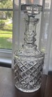 Beautiful Cut Crystal Lead Decanter Liquor Bottle Stunning Brilliant 11    Tall
