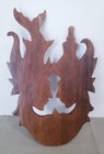 Vintage Hand Carved Plaque Of Woman And Man Indonesia 