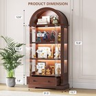 Curio Cabinet With Glass Doors  Arch Display Cabinet With Human Sensor Lights