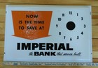 Vintage Imperial Bank Plastic Clock Advertising Sign