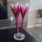 Mo  t   Chandon Tulip Shape Imperial Ros   Champagne Flutes Glasses With A Base