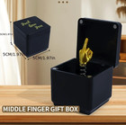 1pc Funny Middle Finger Prank Gift Box Desk Decoration Gag Toy Fun - New