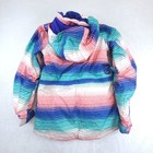 Burton   girl s Size L Ski Snowboard Coat Striped Pink Green Blue Winter Sports