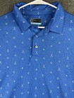 Pga Tour Golf Polo Shirt Mens Xl Blue Golf Club Ball Print Outdoor