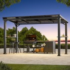 Outdoor 6 x12  Hardtop Grill Gazebo Steel Roof With Side Shelf And Bottle Opener