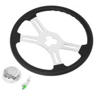 18  Black 3 Hole Steering Wheel 4 Spoke For Freightliner kenworth peterbilt mack