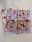 Yves Saint Laurent Vintage Handkerchiefs Set Cotton White Lavender Red Orange