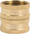 Hourleey Garden Hose Adapter  3 4 Inch Solid Brass Female To Female  