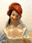 Antique Germany Flapper Girl Woman Porcelain 4  Pin Cushion Half Doll 8031