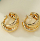 Chunky Gold Hoop Earrings Big Large Gold Tone Wide Hoop Earrings For Women