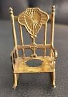Vintage Metal Dollhouse Furniture Rocking Chair Gold Brass  Hong Kong 