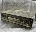 Victoria Embossed Silver Tin Box W  Lid Rembrandt Scene Rectangular 1910