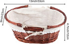 2 Pack Brown Wicker Woven Basket With Handle  Oval Willow Woven Picnic Basket Wi