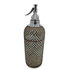 Vintage Sparklets London Seltzer Bottle Diamond Pattern Wire Mesh Barware 13 h