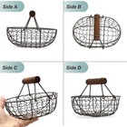 Egg Basket Egg Collecting Basket With Wood Handle Wire Egg Basket Rustic Vint   