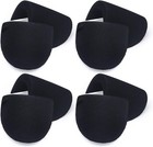 Semini 4 Pairs Black Covered Set-in Shoulder Pads Sewing Foam Middle 