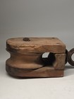Rustic Salvaged Antique Primitive Wooden Block Single Rope Pulley 