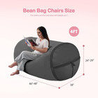 4ft Bean Bag Chair Giant Bean Bag Chairs For Adults With Memory Foam Filled  Lar