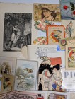Mixed Lot Vintage Paper Ephemera Cards Trade Prints Antique Scrap Tickets  5 E11