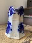 Antique 19th C Victorian Ironstone Flow Blue Cream Pitcher