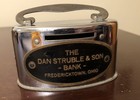 Vintage The Dan Struble   Son Advertising Coin Bank Fredericktown  Ohio Oh