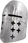 Medieval 14th Century Sugarloaf Armor Crusader Knight Helmet With Stand