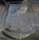 Vintage Decanter Set With 5 Snifters Etched Glass Clipper Ship As Is 