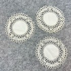 Set Of 3 Matching Hand Crocheted Doilies Doily Coasters Vintage Antique Lace
