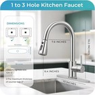 Brushed Nickel Kitchen Faucet Pull Down Sprayer Single Hole Mixer Tap With Cover