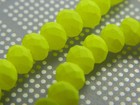 Neon Glass Beads - Abacus Neon Yellow Faceted Rondelle Beads -