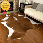 Premium Faux Cowhide Rug 4 6 X 5 2 Feet  Sturdy And Large Size Cow Print Rugs  S