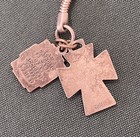 Crucifix Cross Rosary Pendant Necklace Nickel Silver Religious Catholic Mary